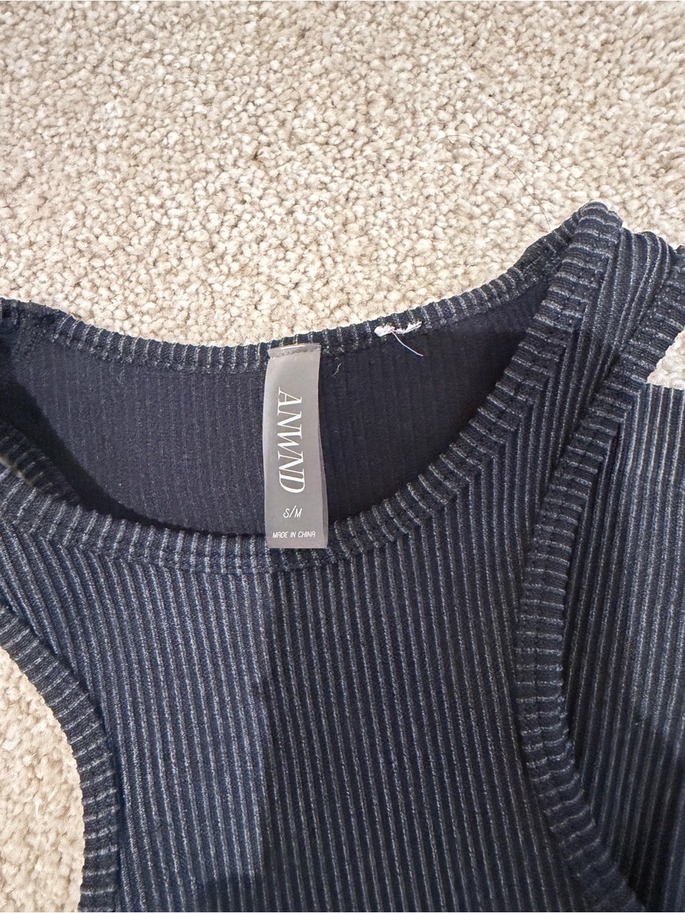 Stitch and Feather Midnight Sky Ribbed Halter Dress - Picture 3 of 3